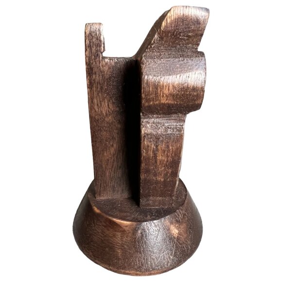 Handcarved Wooden Owl Eye Glasses Holder Stand Detailed 4.75" tall x 3" wide - Picture 8 of 11